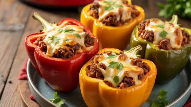 Air Fryer Cheesy Stuffed Bell Peppers