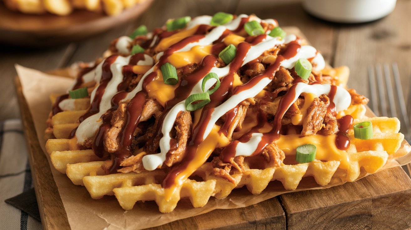 BBQ Chicken Loaded Waffle Fries