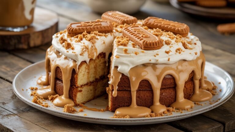 Biscoff Poke Cake