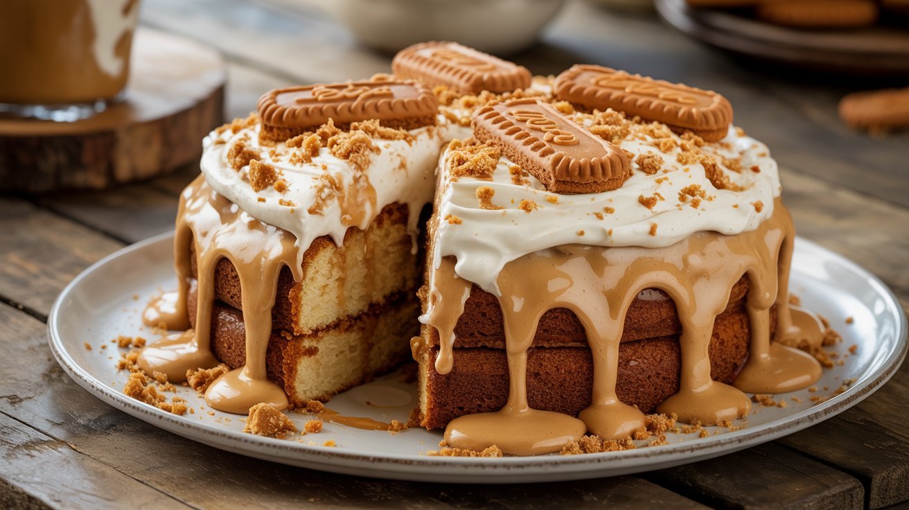 Biscoff Poke Cake