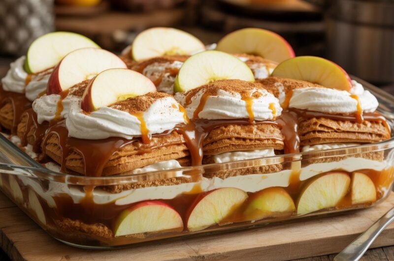Caramel Apple Eclair Cake