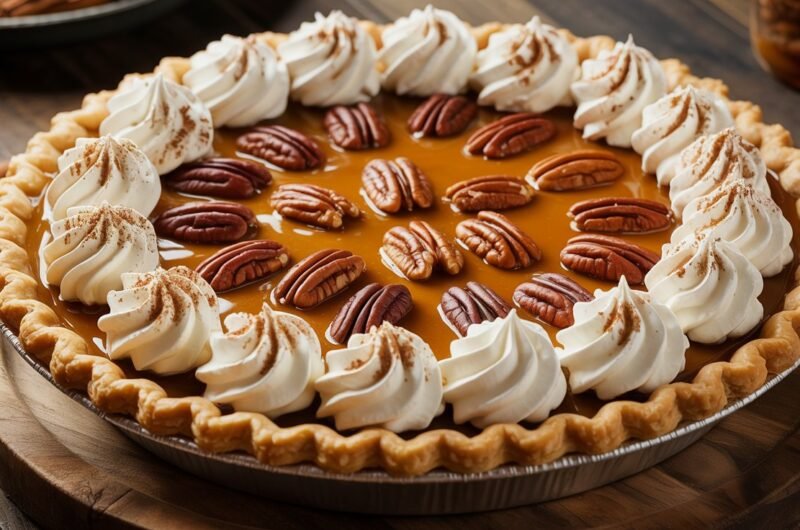 Caramel Pecan Turtle Pumpkin Pie