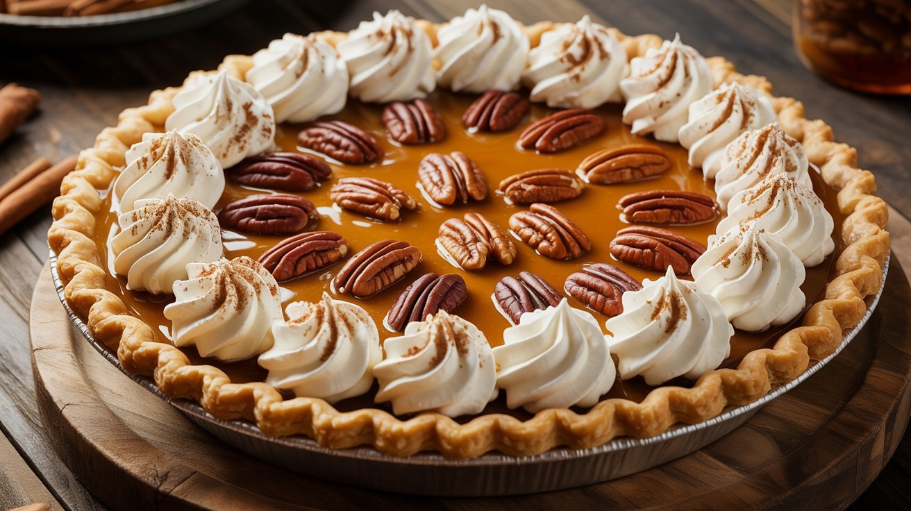 Caramel Pecan Turtle Pumpkin Pie