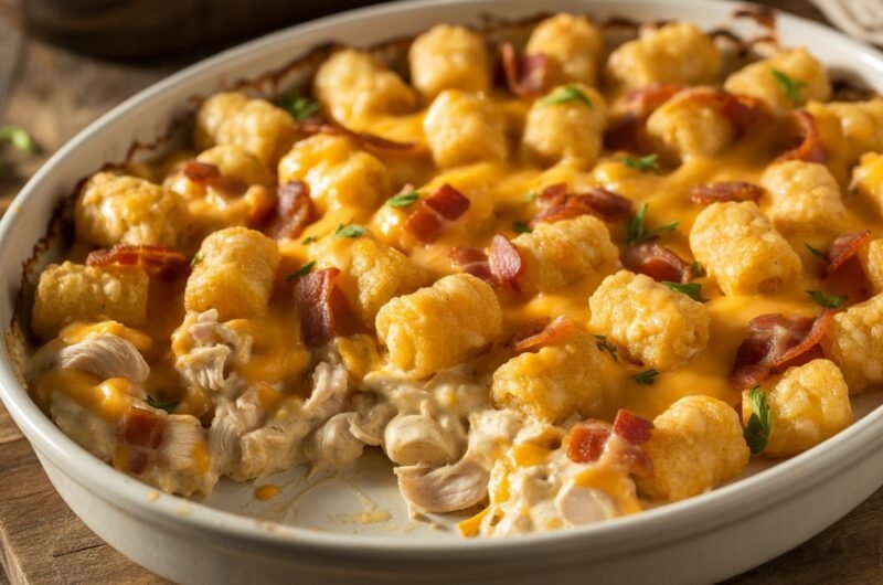 Chicken Bacon Ranch Tater Tot Casserole
