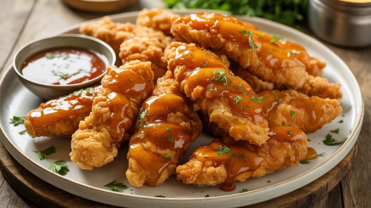 Crispy Honey Butter Garlic Chicken Tenders