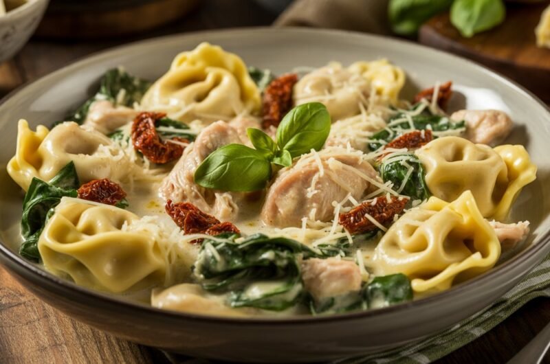 Crockpot Tuscan Chicken Tortellini
