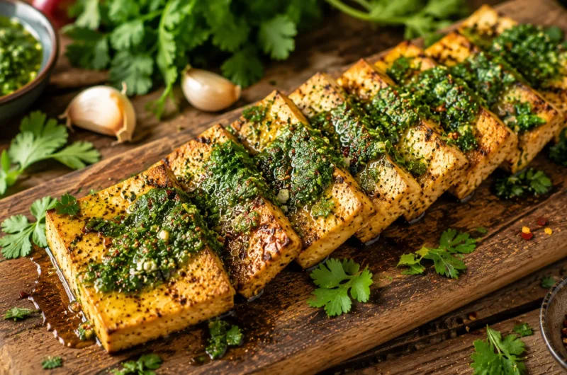 Grilled Tofu with Chimichurri