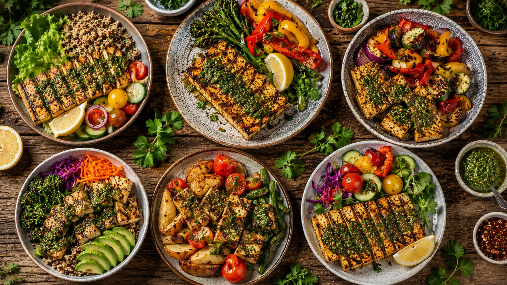 Grilled Tofu with Chimichurri
