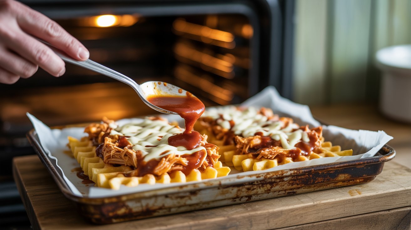 BBQ Chicken Loaded Waffle Fries