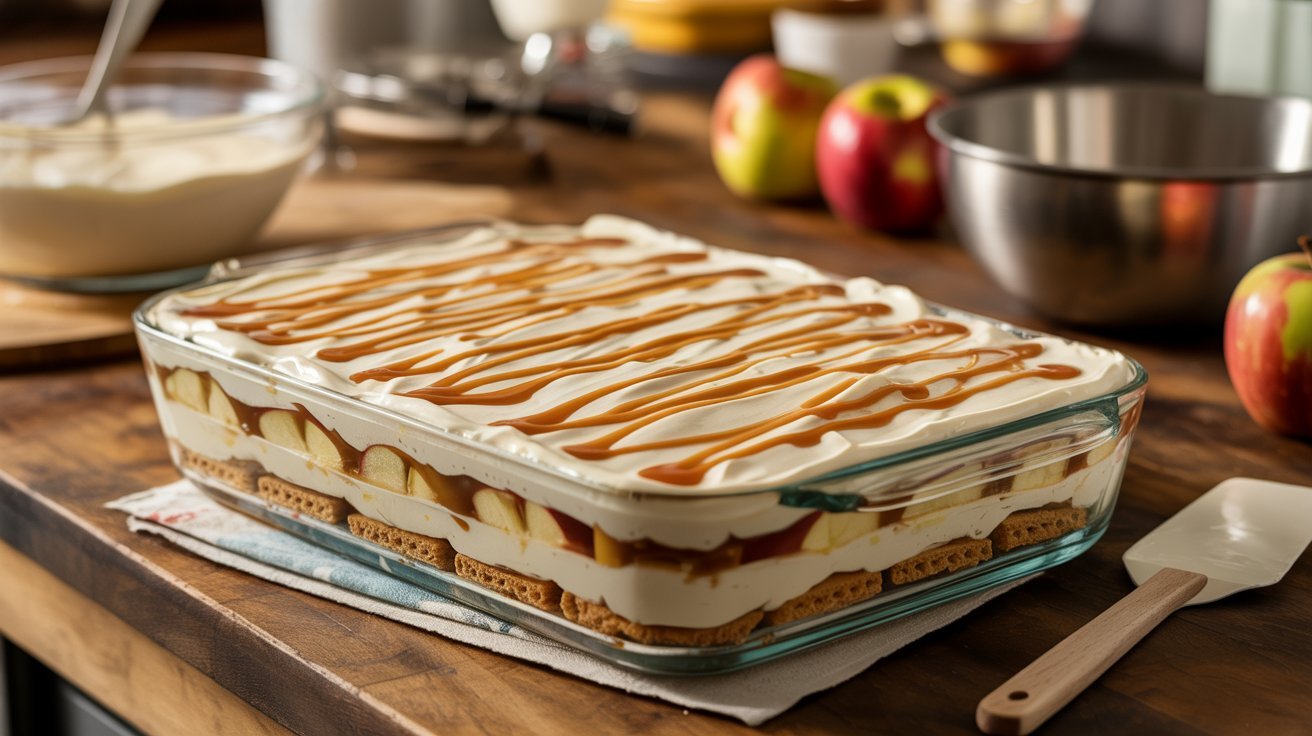 Caramel Apple Eclair Cake