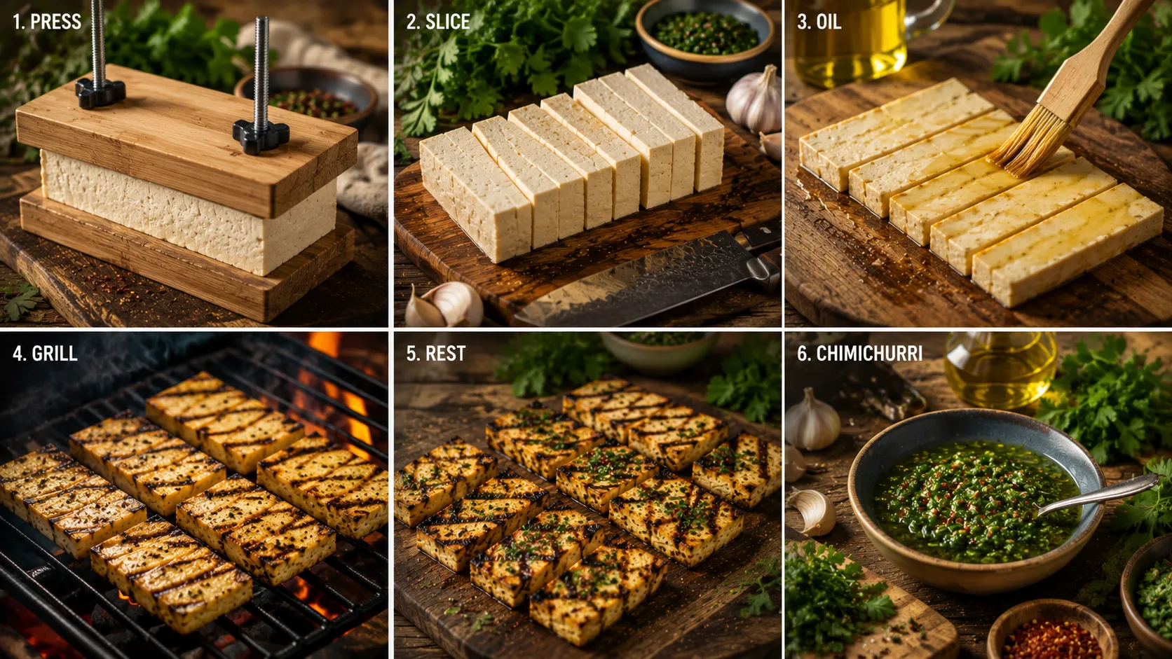 Grilled Tofu with Chimichurri