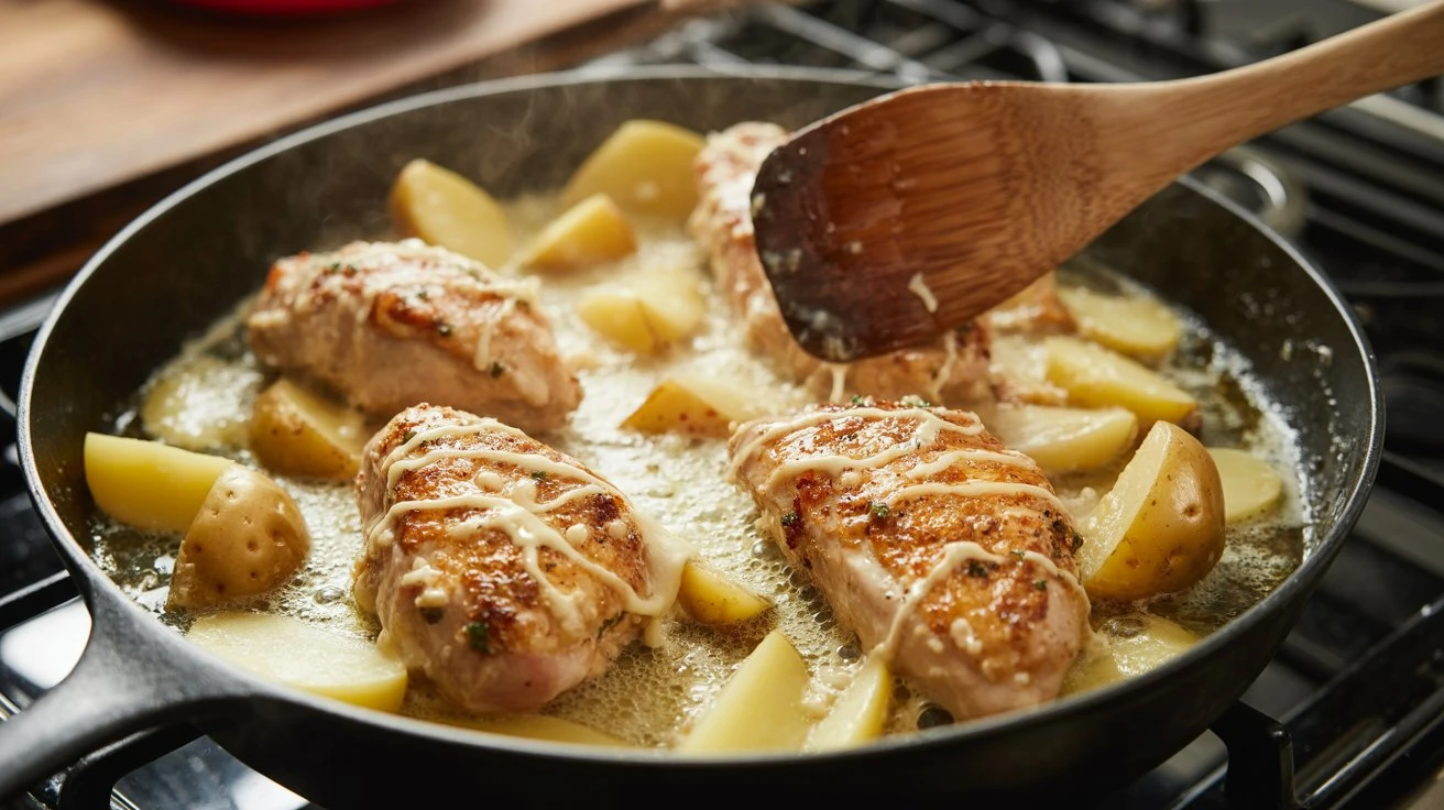 How to make Parmesan Garlic Chicken & Potato Skillet