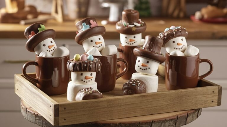 Marshmallow Hot Cocoa Mugs & Snowmen Hats