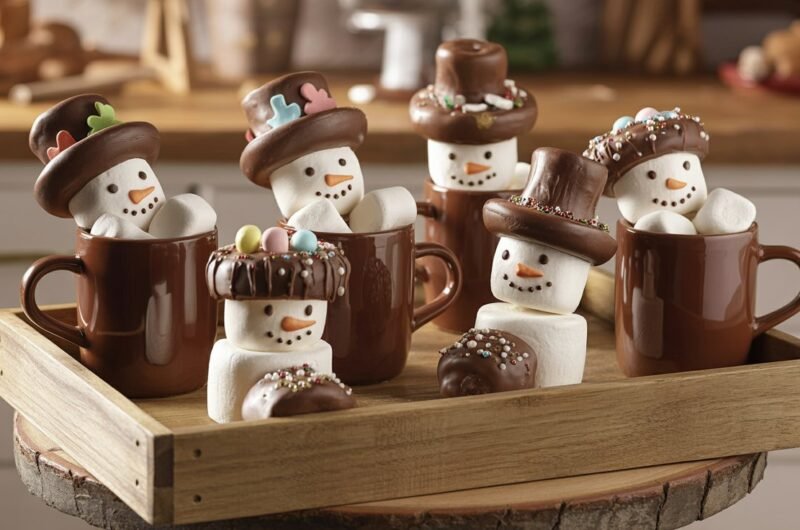 Marshmallow Hot Cocoa Mugs & Snowmen Hats