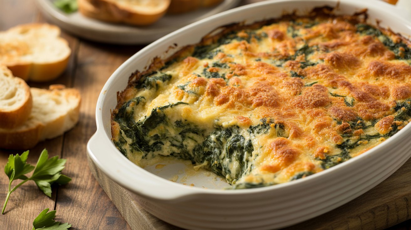 Parmesan Crusted Spinach Dip