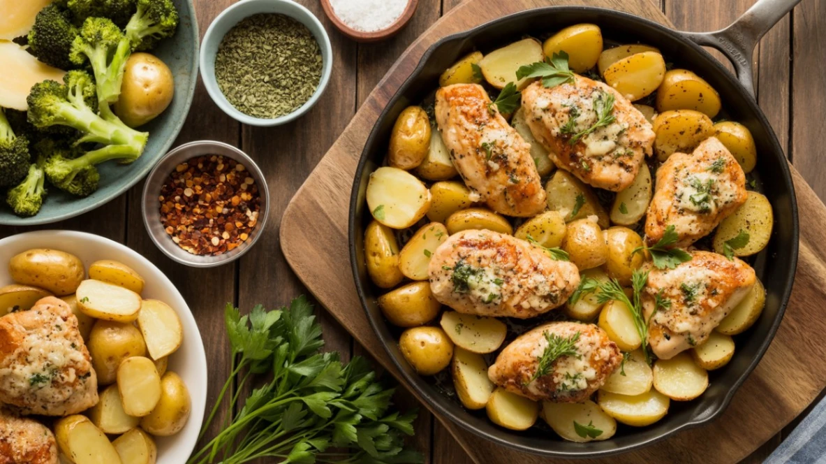 Parmesan Garlic Chicken & Potato Skillet Cooking Tips