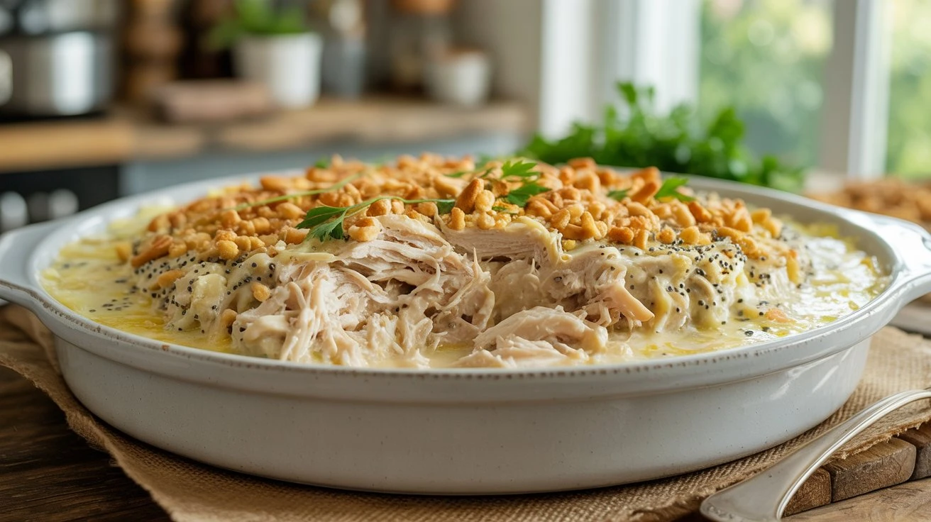 Slow Cooker Poppy Seed Chicken Casserole