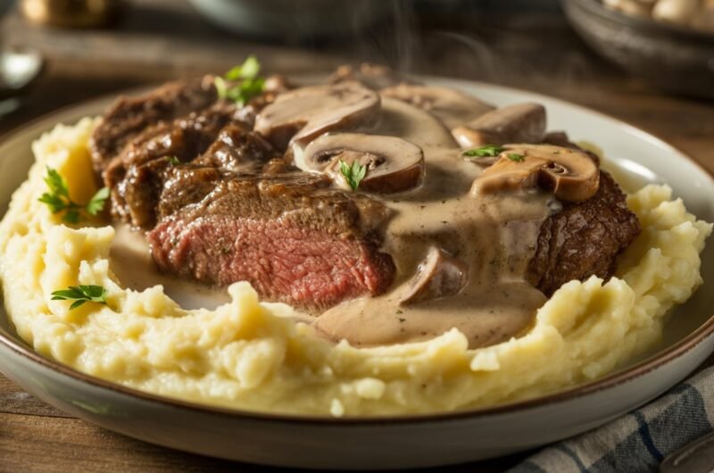 Slow Cooker Steak Diane