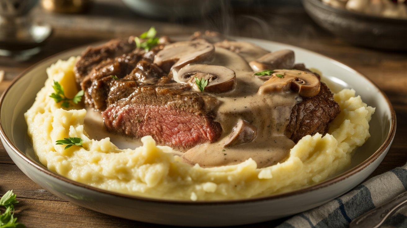 Slow Cooker Steak Diane
