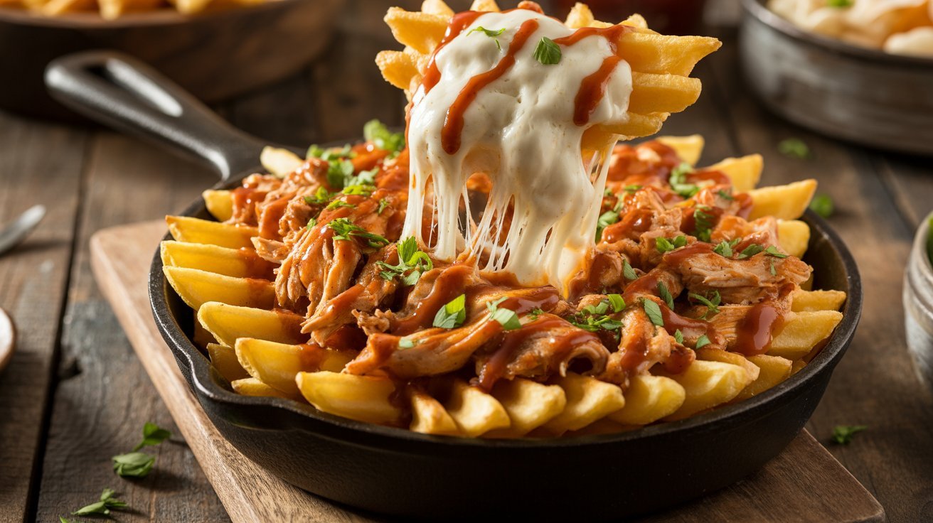 BBQ Chicken Loaded Waffle Fries