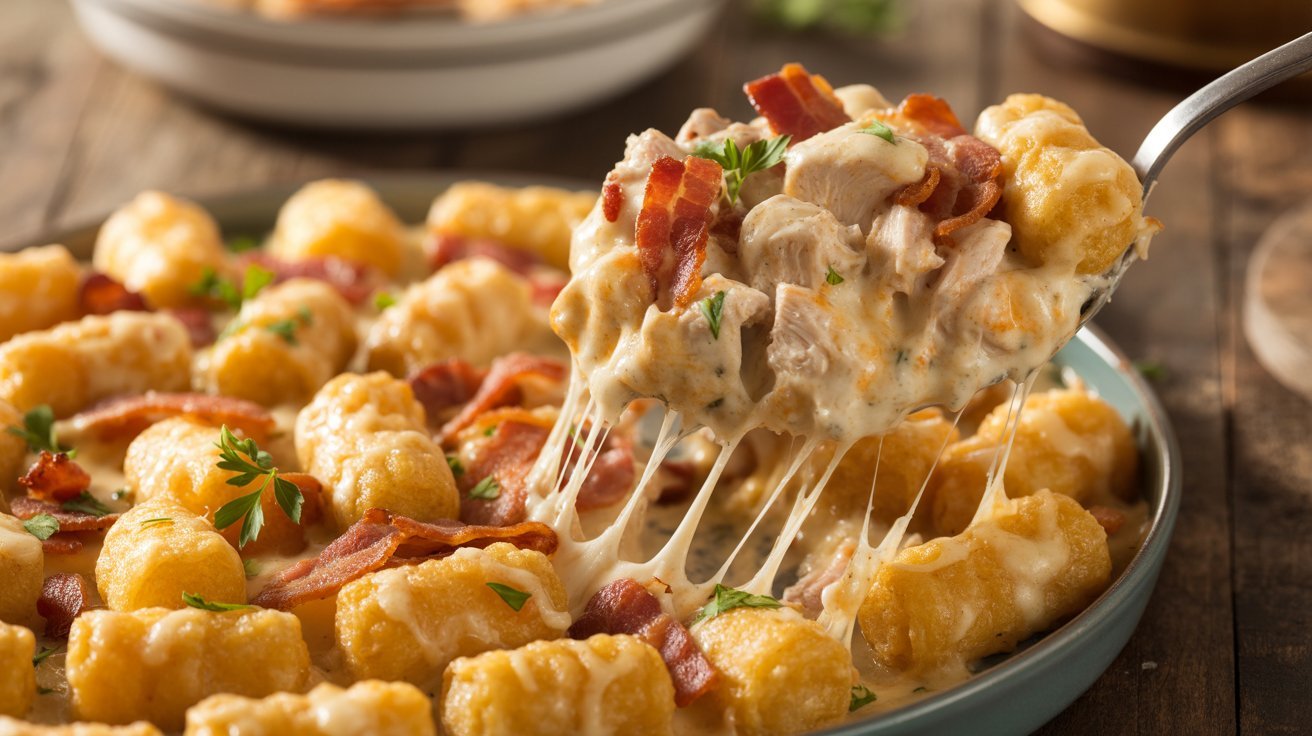 Chicken Bacon Ranch Tater Tot Casserole