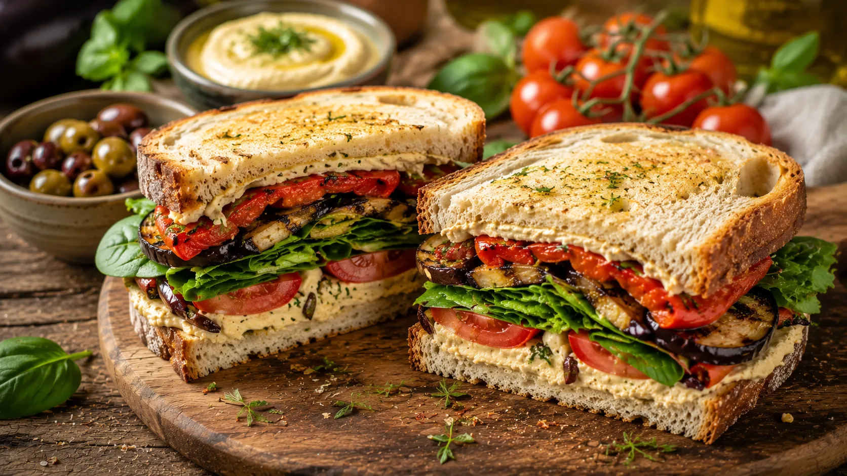 Mediterranean Eggplant Sandwich