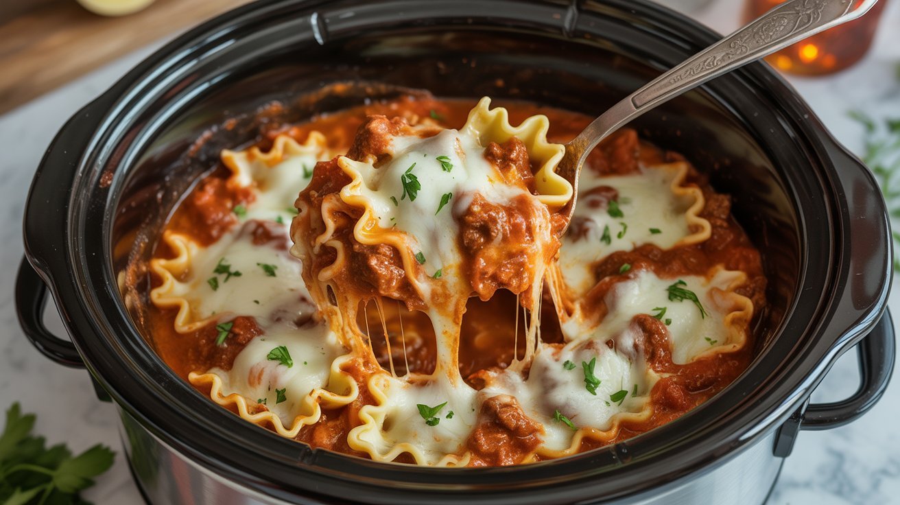 Slow Cooker Bowtie Lasagna