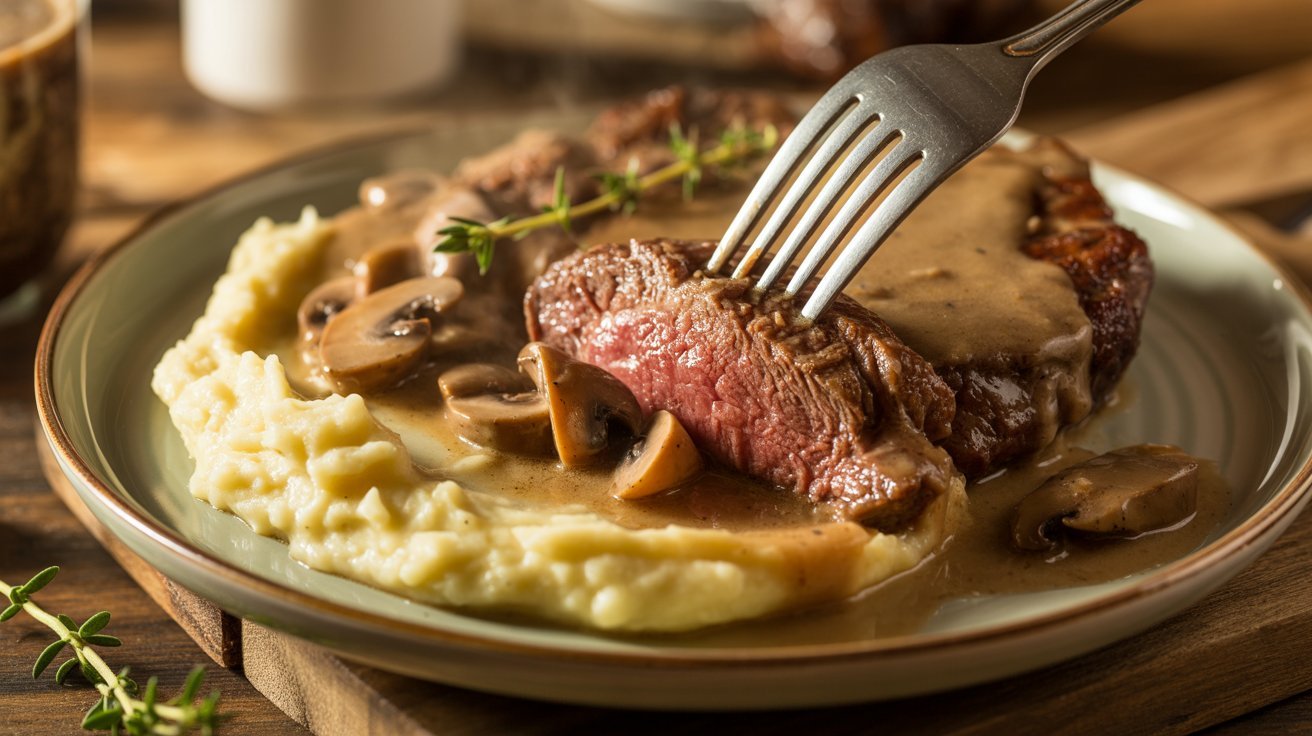 Slow Cooker Steak Diane