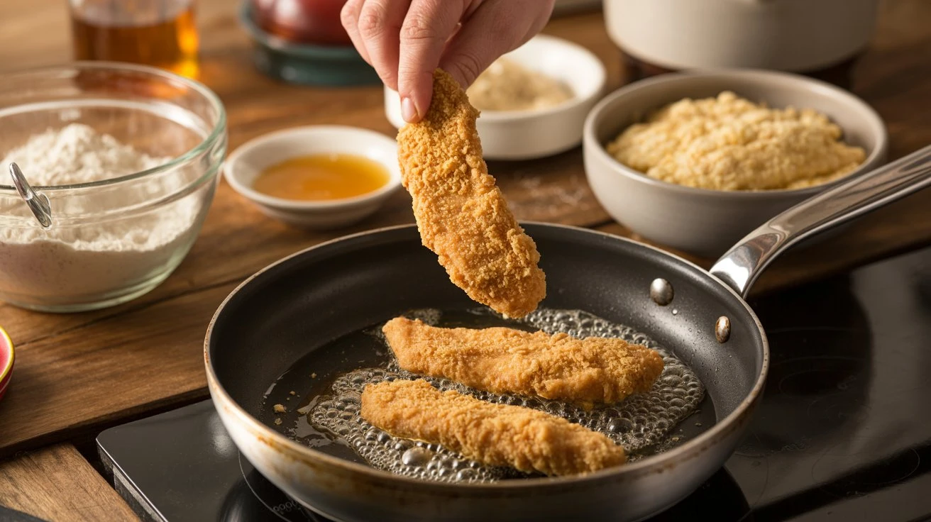 how to make Crispy Honey Butter Garlic Chicken Tenders