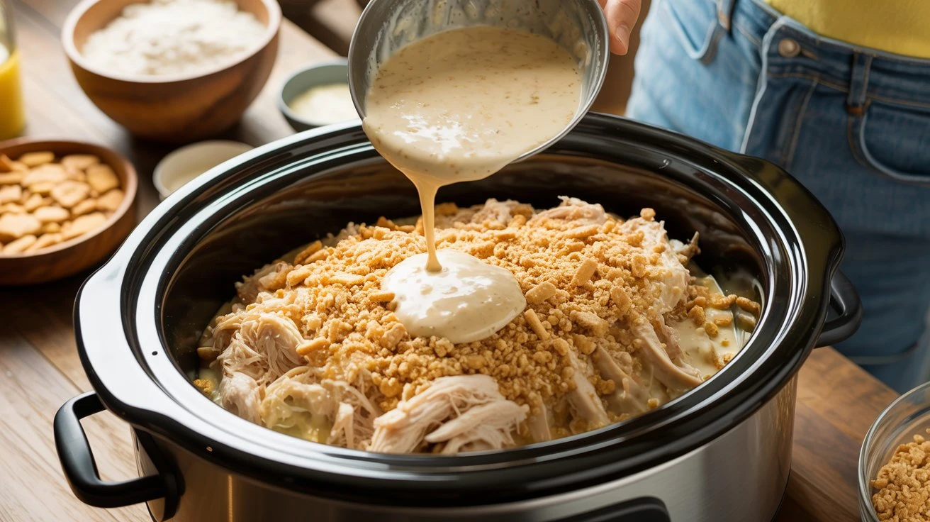 how to make Slow Cooker Poppy Seed Chicken Casserole