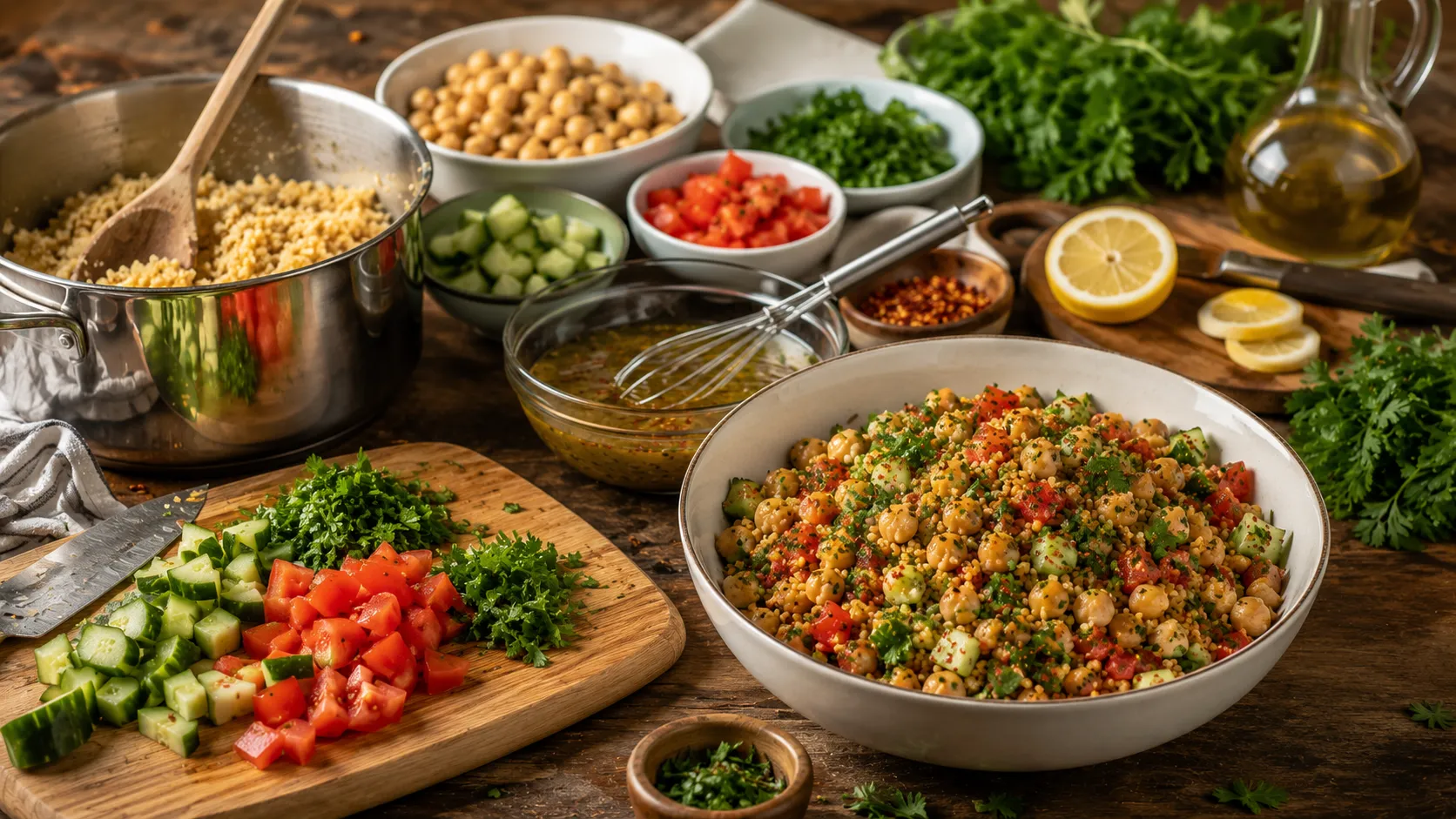 Spicy Chickpea and Bulgur Salad