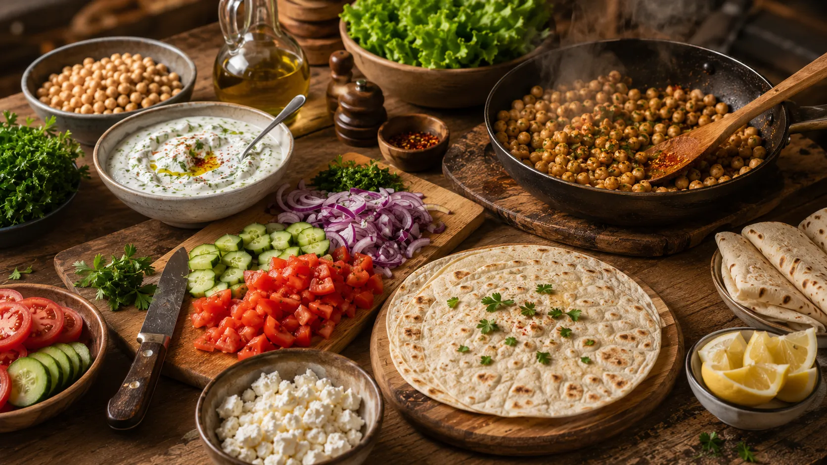 Turkish Chickpea Wraps Recipe