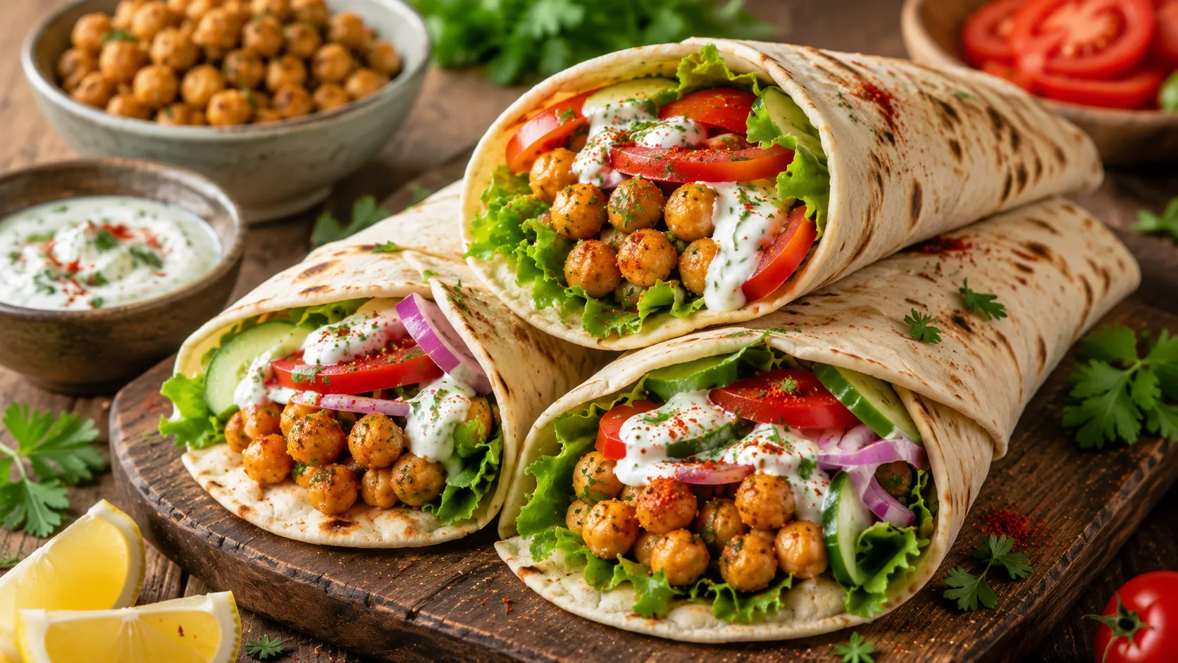 Turkish Chickpea Wraps Recipe