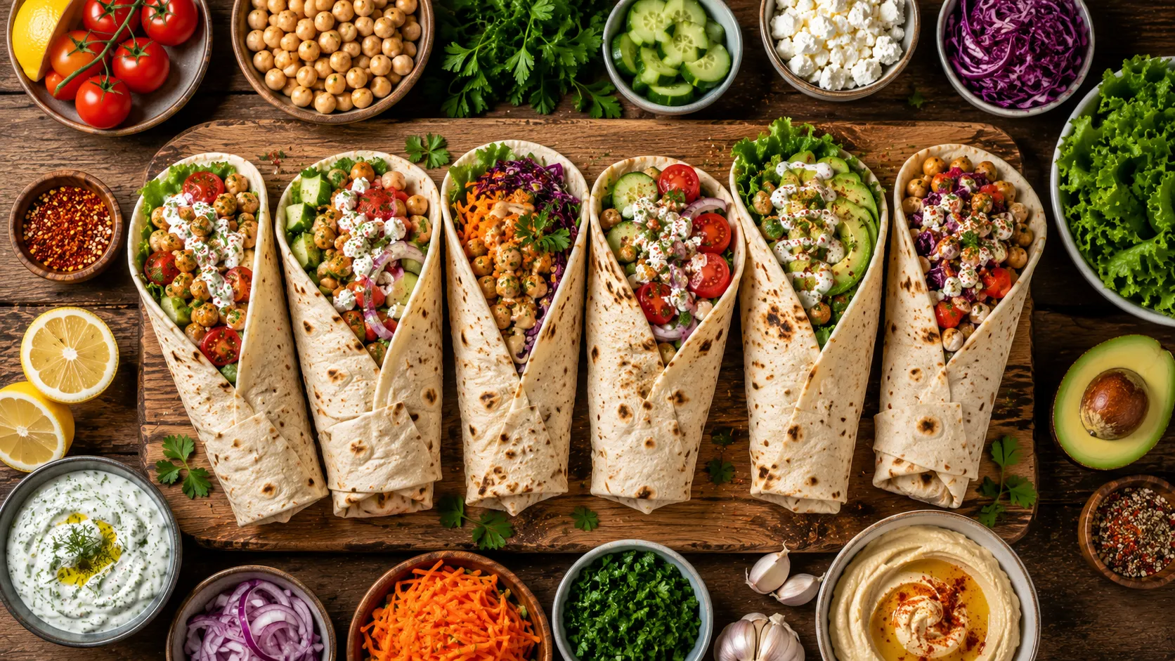 Turkish Chickpea Wraps Recipe