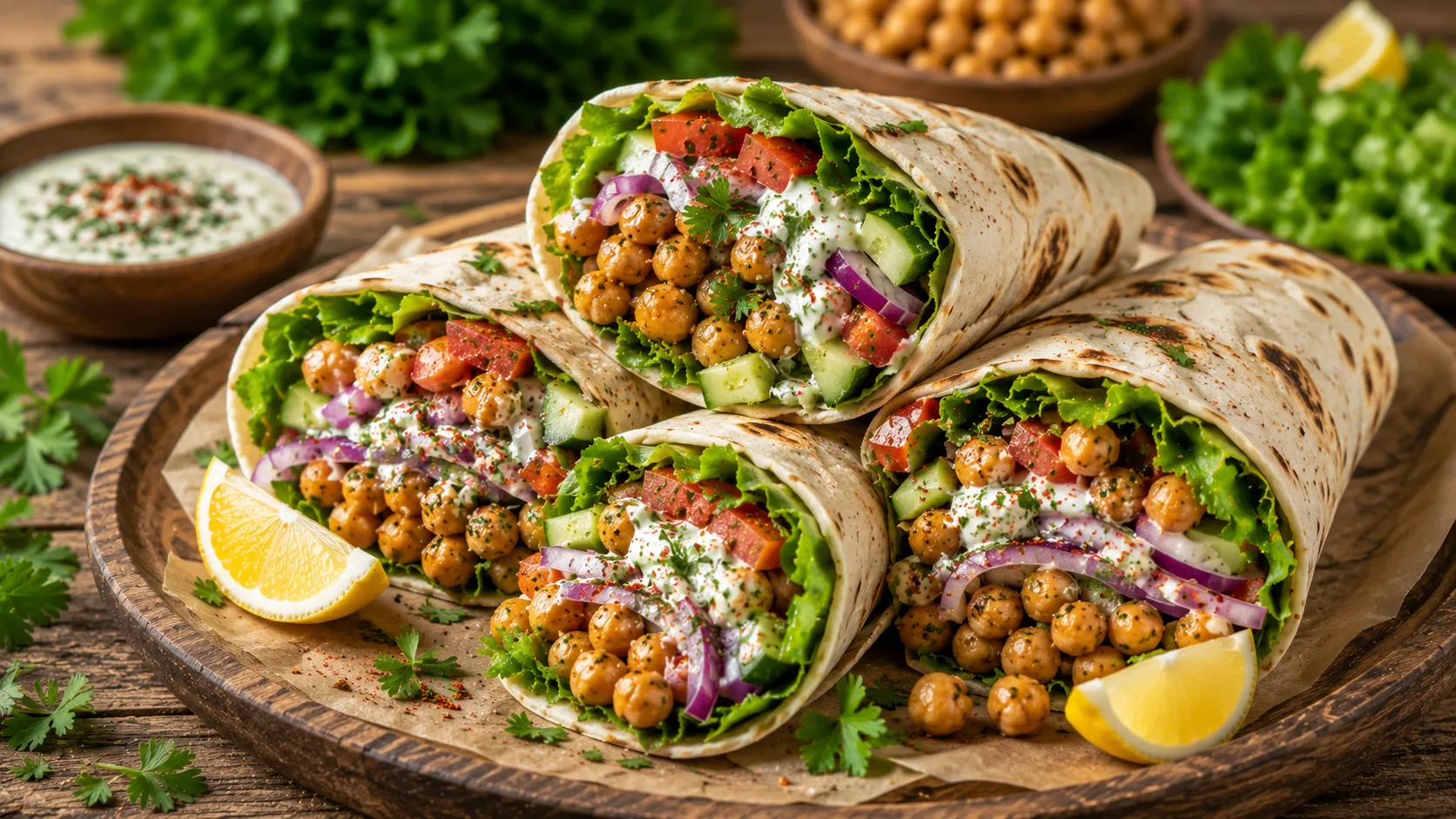 Turkish Chickpea Wraps Recipe